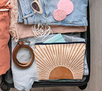 IWXYI Boho Cosmetic Bag,Mid-Century Boho Sunshine Women's Makeup Bag Case Bags Zipper Pouch Travel Toiletry Gifts For Women Teenage Girls - color: boho sunlight