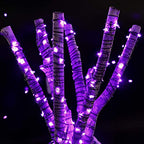 Halloween Purple Fairy String Lights: 12 Pack 7 Ft 20 LED Battery Operated Firefly Lights on Black Wire Starry Moon Lights for DIY Party Bedroom Patio - color: Purple, size: 12 Pack