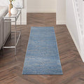 Nourison Home Nourison Essentials Blue Grey 2'2" x 10' Area Rug - Easy Clean, Non Shedding, Bed Room, Living Room, Dining Room, Kitchen (10' Runner) - color: Blue/Grey, size: 2'2" x 10' (Runner)