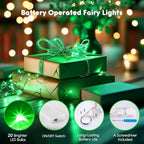 Brightown 12 Pack St. Patrick's Day LED Fairy Lights Battery Operated String Lights Waterproof Silver Wire 7 ft 20 LED Firefly Starry Moon Lights for DIY Wedding Party Bedroom Patio - color: Green, size: 12 Pack