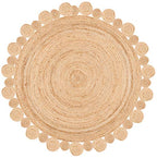 SAFAVIEH Natural Fiber Round Collection 8' Round Natural NFB307A Handmade Boho Country Charm Jute Area Rug - size: 8' (Round)