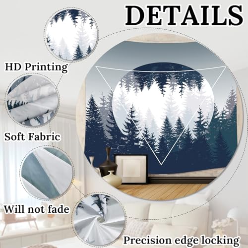 Forest Moon Inverted Triangle Tapestry Large Wall Hanging for Bedroom Living Room Bohemian Decor - color: Woods, size: 59.1"L x 51.2"W