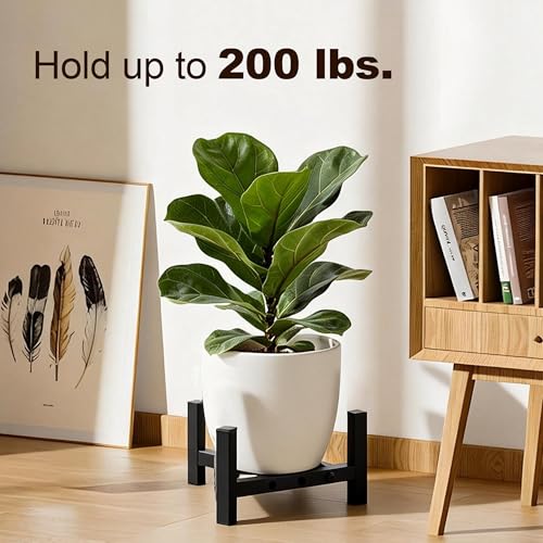 2-Pack Plant Stand Indoor Outdoor, Heavy Duty Stable Metal Holder Fits 8 to 14 Inch Flower Pots, Adjustable Black Plant Stands (Pots Not Included) - Black - size: 2 Pack - Triangle