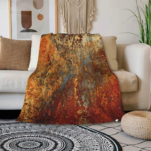 HGOD DESIGNS Brown Rust Colorful Metal Rusty Steel Iron Structure Blanket Throw Blanket Soft Comfortable for Sofa Chair Bed Office 50" x60 - color: Brown Rust, size: 50x60 inch