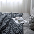 MH MYLUNE HOME Large Soft Micro Plush Leopard Blanket (71x78 inch, Dark Blue | Charcoal Grey) Warm Reversible Cheetah Blanket Leopard Pattern Throw for Sofa Couch Bed - color: Leopard Charcoal Blue, size: 71"x78" - 550 GSM