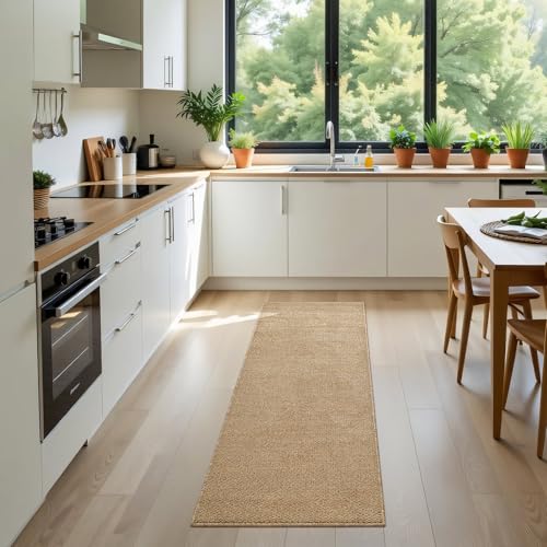Softlife Hallway Runner Rug 2x6 ft Faux Jute Rugs Washable Entryway Rug Hall Carpet Runner Modern Farmhouse Laundry Kitchen Room Mat Long Carpet for Bathroom, Brown - color: Brown, size: 2' x 6' (24"x72")