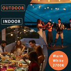 Kawaya String Lights for Outside,150FT LED Outdoor String Lights Waterproof Patio Lights with 72+3 Shatterproof Edison Globe Bulbs, Connectable Hanging Lights for Balcony Bistro Backyard Porch - size: 150FT(75FTx2PACK)