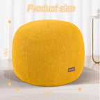 MeMoreCool Stuffed Round Pouf Ottoman Foot Rest, Floor Pouf Foot Stool with Soft Foam Chunk Filling, Small Round Ottoman Footstool Circle Footrest for Living Room, Yellow - color: Teddy Yellow