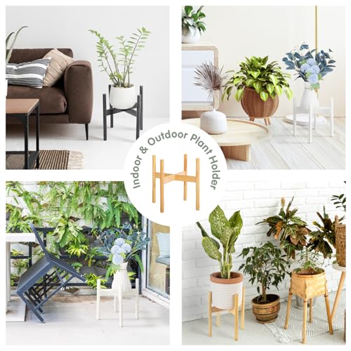 Wood 11.9" x 12.5" Plant Stand Indoor Outdoor, Wooden Single Floor Plant Pot Holder, Natural Plant Stand, Assembly Required (Excluding Potted Plants) - color: Natural, size: 12.5" H x 11.9" W