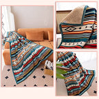 COTTEBED Flannel Sherpa Boho Throw Blankets,All Seasons Lightweight Super Soft Cozy Comfy Fluffy Fuzzy,Fleece Bedding Blanket for Bed Sofa Couch Living Room Camping Travel(Bohemia,50x60) - color: Bohemia, size: Throw(50x60)Sherpa