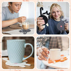 Cat Coasters, 3PCS Cat Gift for Cat Lovers, Gift for Her, Funny Gifts, Coasters for Drinks (White, Black, Grey) - color: Cat Coasters a