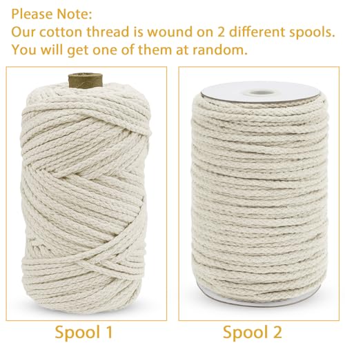 JeogYong Braided Macrame Cord 5mm x 295ft, Natural 8-Strand Braided Cotton Rope, Colored Drawstring Cord Craft Rope for Plant Hangers, Wall Hanging, Dream Catcher, Garden, DIY Projects - color: Dark Pink
