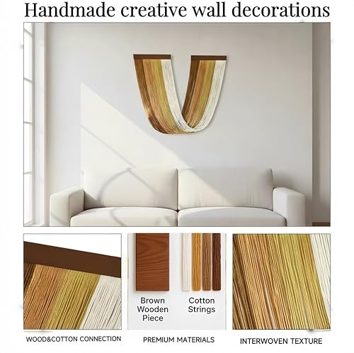 Large Macrame Wall Hanging Macrame Wall Decor Tapestry For Headboard Bedroom Livingroom Boho Fiber Home Art (Brown-C) - color: Brown-C