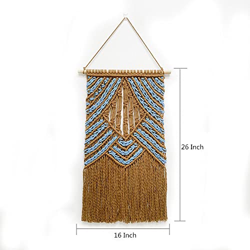 BMIDRUT Hanging Macrame Tapestry Dream Catchers Hand Woven Tapestries Boho Wall Art Decor Home Wall Decor Wall Pediment - size: 26"L x 16"W