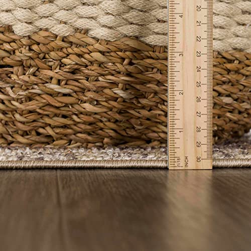 Hauteloom Ferdinand Boho Vintage Distressed Area Rug - Farmhouse Traditional Medallion Faded Carpet for Living Room, Bedroom - Machine Washable Rug - Tan, Peach, Blush - 7'10" x 10' - size: 7'10" x 10' (Rectangular)