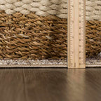 Hauteloom Ferdinand Living Room, Bedroom Machine Washable Area Rug - Farmhouse - Light Brown, Dark Brown, Light Blue - 5'3" x 7' - size: 5'3" x 7' (Rectangular)