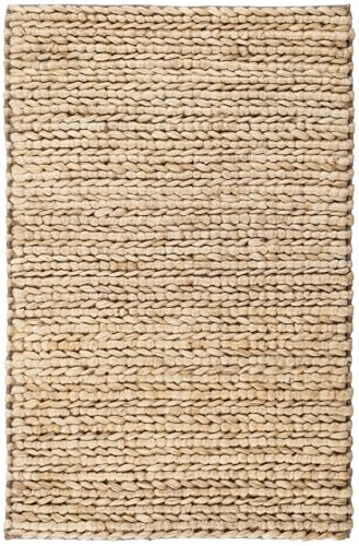 Dash & Albert Jute Handwoven Natural Rug, 2.5 X 8 Feet, Tan Solid Pattern - color: Jute Woven Natural, size: 2'6" x 8' (Runner)