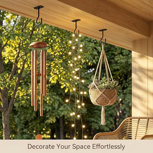 Ceiling Hooks for Hanging Plants 2Pack 2.5in,Wall Plant Hooks for Plants,Lights,Planters,Lanterns,Hanging Bird Feeders,Wind Chimes,Indoor&Outdoor Decoration Black - color: Black, size: 2.5In 2Pack