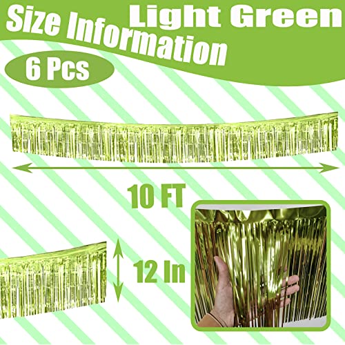 6 Pack 10 Feet Foil Fringe Garland Metallic Tinsel Streamers Banner Wall Hanging Backdrop Banner for Parade Floats, Thanksgiving, Christmas, Birthday, Halloween Party Decorations(Light Rainbow) - color: 6 Pack Light Rainbow