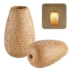 Bamboo Lamp Shade, 2-Pack Hand-Woven Bamboo Rattan Hanging Light Shade,D 9.05" Rattan Table Lamp Shade for Floor Lamp, Wall Sconces Light Cover Table Light,Pendant light - color: Bamboo 9.05 in 2-Pack