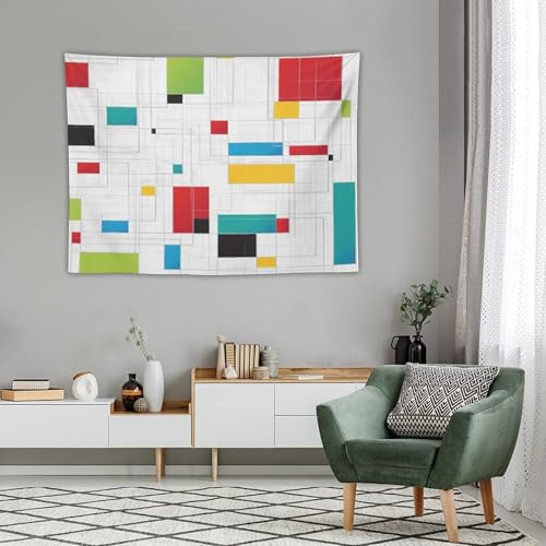 Bohemian Mid Century Tapestry, Abstract Geometric Retro 50S 60S Tapestries Home Decor for Living Room Bedroom Decoration 40in Wx30in H (102×76cm) - color: Bohemian Tapestry-26, size: 40in"Wx30in"H (102×76cm)