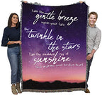 Pure Country Weavers I Am The Gentle Breeze Upon Your Face Blanket Mountains - Sympathy Bereavement Gift Tapestry Throw Woven from Cotton - Made in the USA (72x54) - color: Breeze Mountains, size: 72" x 54"