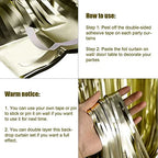 4 Pack Light Gold Foil Fringe Curtain Backdrop, 3.28Ft x 8.2Ft Metallic Tinsel Foil Fringe Streamer Curtains for Party, Photo Booth Props, Birthday, 2022 Graduation Party Supplies - color: Light Gold