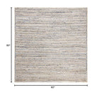 SAFAVIEH Cape Cod Collection Area Rug - 5' Square, Natural & Blue, Handmade Flat Weave Jute, Ideal for High Traffic Areas in Living Room, Bedroom (CAP250A) - size: 5' x 5' (Square)