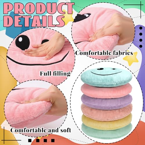 Yousoontic 6pcs Pastel Face Classroom Floor Pillows Preppy Throw Pillow Cushions Seating Floor Cushions for School Learning Play Area Supplies Classroom Decor - style: Pastel Face