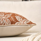 Yangest Flower Pillow Cover 20 x 20 Inches, Nature Chenille Square Throw Pillow Cover Soft Luxury Neutral Accent Couch Pillow Cover for Living Room Bedroom, Rust - color: Rust, size: 20" x 20" (Pack of 1)