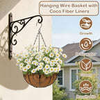 10 inch Metal Hanging Baskets for Plants Outdoor, 4 Pack Metal Wire Hanging Basket Planter with Coco Liner Flower Pots for Indoor Outdoor Garden Porch Patio, Heart-Shaped - size: 10" x 4 Pack, style: Heart