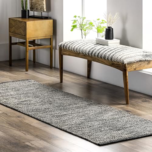 nuLOOM Alessi Solid Farmhouse Cotton Runner Rug, 2' 6" x 6', Grey - color: Grey, size: 2'6" x 6' (Rectangular)