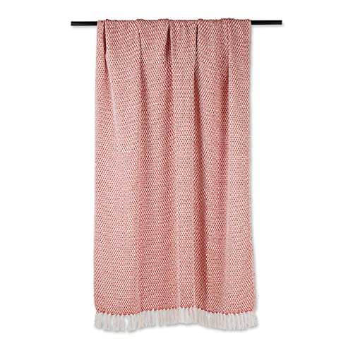 DII Woven Throw Collection 100% Cotton, Basketweave, 50x60, Spice - color: Spice, size: 50x60"