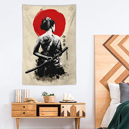 JOKIMAL Japanese Woman Geisha Samurai Tapestry Poster Wall Wall Art WallDecor Apartment Home Dorm Wall Decorations for Living Room BedroomTapestries 40"x60" - color: Geisha 1