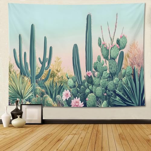 Keiutexe Cactus Tropical Tapestry 60" X 40" Desert Succulent Plants Wall Hanging Party Decorations Home Decor For Bedroom Living Room Dorm (150 X 100cm) - color: Cactus, size: 60 X 40 Inch