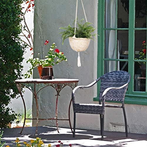 Natural Hanging Seagrass Plant Baskets, Macrame Plant Hangers, Indoor Boho Plant Hanger, for Indoor Outdoor Home Decorations Fence Planters Plant Flower Pots