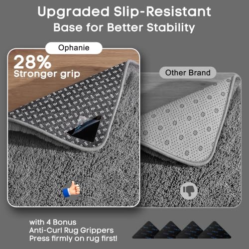 Ophanie Area Rugs for Living Room Bedroom, Washable Non-Slip Fluffy Soft Grey Shag Carpet, Indoor Floor Gray 4x6 Fuzzy Shaggy Living Room Plush Rug for Kids Home Dorm Decor Aesthetic - color: 1- Grey, size: 4' x 6' (Rectangular)