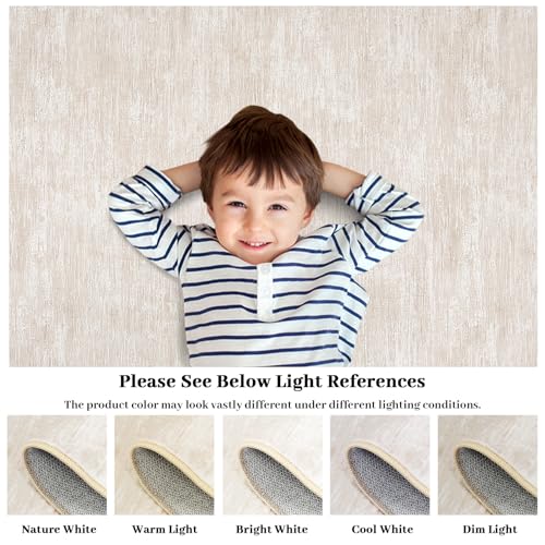 RUGSREAL 3x3 Round Area Rug Small Washable Circle Rug Non Slip Stain Resistant Entry Mat Modern Solid Color Round Living Room Carpet Low Pile Soft Bedroom Mat Neutral Rug for Bedside Nursery, Beige - color: Beige, size: 3' (Round)