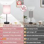 Lynnoland Set of 2 Touch Control Table Lamps, 3-Way Dimmable Bedside Nightstand Lamps for Bedroom Living Room Nursery, 800 Lumens 5000K Warmlight Bulbs Included - color: (2 Pack)Pink & Black(Base)-5000K Bulbs Included