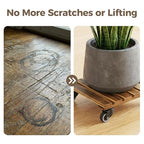 Bamworld 14 Inch Large Plant Stand Wood Plant Caddy with Wheels Heavy Duty Plant Dolly with 360 Lbs Capacity, 360° Lockable Wheels for Large Plant Pots, Indoor and Outdoor Use 2-Pack - size: 14inch-Square-2pack