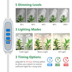 Aumtrly Large Plant Light for Indoor Plants, 2 Head Full Spectrum Grow Light with 68" Adjustable Stand for Growing Large Tall Plants, White Halo Floor LED Grow Lamp with 16 Hour Timer - size: 2 head 68inch/white