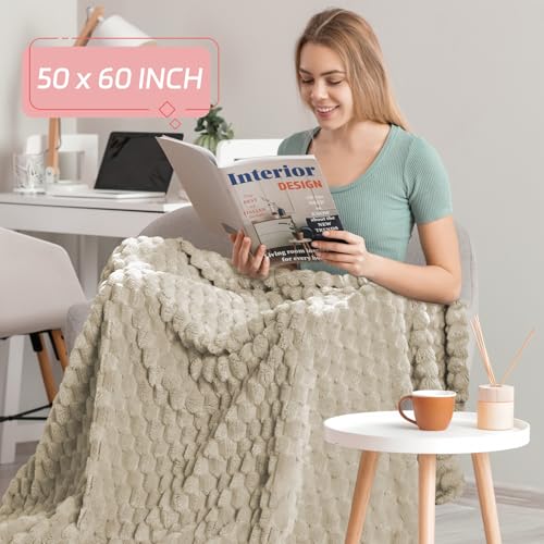 6 Pcs Flannel Throw Blanket Bulk 50 x 60 Inch - 240 GSM Turtle Velvet Jacquard Decorative Blankets Soft Lightweight Bed Throw for Sofa Pet Bed Party Outdoor Wedding Ideas (6, Khaki) - color: Khaki