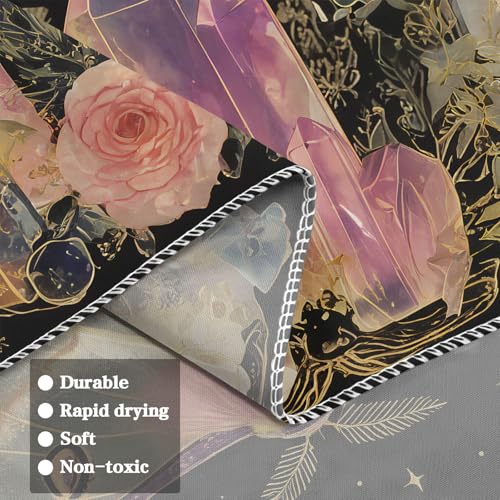 Gruaoihy Boho Moon Butterfly Floral Tapestry, Aesthetic Witchy Moon Phase Luna Moth Wall Hanging for Bedroom Living Room Decor, Black Pink 60x80 inches - color: Luna Moth, size: 80"L x 60"W