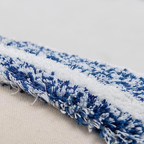 Boho Tufted Throw Pillow with Tassels, Country Thick Striped Style Soft Cushion Cover Decor wuth Zipper for Chair Bed Couch Living Room (Blue,12" x 20") - color: Blue, size: 12" x 20"