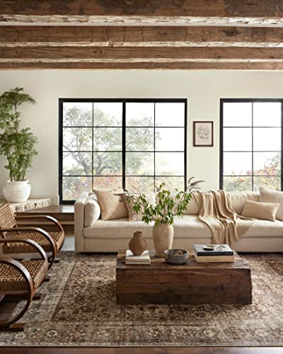 Loloi Magnolia Home by Joanna Gaines Sinclair Collection SIN-01 Rust/Lagoon 5'-0" x 7'-0", .25" Pile Height, Machine Washable, Area Rug - color: Rust / Lagoon, size: 5' x 7' (Rectangular)