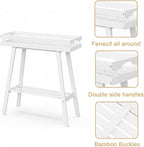 BAMBANG Bamboo Plant Stand Indoor, 2 Tier Small Plant Table, Tall Plant Stand for Indoor Plants, Window Sill Plant Shelf, Flower Pot Holder Plant Bench Plant Rack for Living Room, White