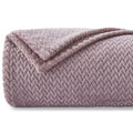 NEWCOSPLAY Super Soft Twin Blanket Light Purple Premium Silky Flannel Fleece Leaves Pattern Lightweight Bed Blanket All Season Use (Light Purple, Twin(60"x80")) - color: Light Purple, size: Twin(60"x80")