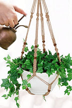 43 Inches Macrame Planter Hanger Large for 12 inch Pot + Swag Hook (Extra Long & Big) | Large Hanging Planter for Indoor Plants | No Tassel, Cotton Rope, NO Pot/Plant Included (Jute)(XL) - color: Brown