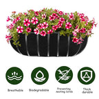 3PCS 30 Inch Planter Basket Liners Fabric Window Box Liners Felt Trough Planter Liner Replacement Black Flower Basket Liner Non-Woven Hanging Plant Liner for Planters Garden Fence - Avoid Bird Nesting - size: 3PCS 30 Inch