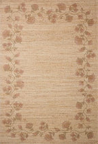 Loloi Chris Loves Julia Rue Collection RUE-05 Natural/Multi 9'-3" x 13' Area Rug Jute Neutral Floral Living Room Bedroom Rug - color: Natural / Multi, size: 9'3" x 13' (Rectangular)